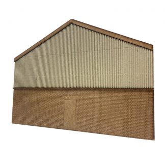 Modern Low Relief Warehouse. High Wall & Door