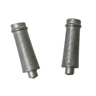 Pair of tall chimney pots with plain top rim